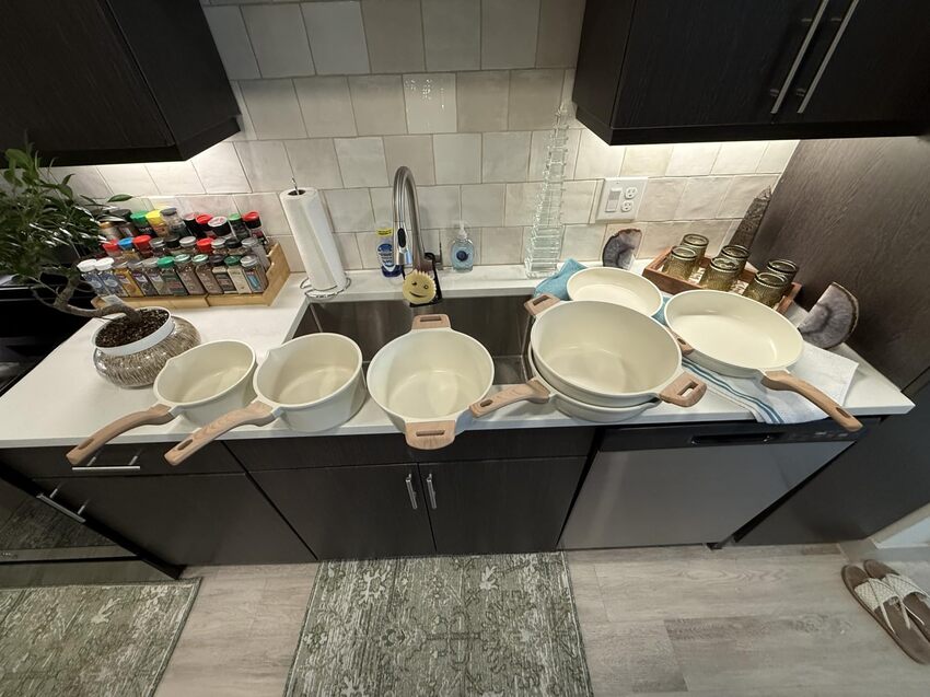 CAROTE 10pcs White Granite Cookware