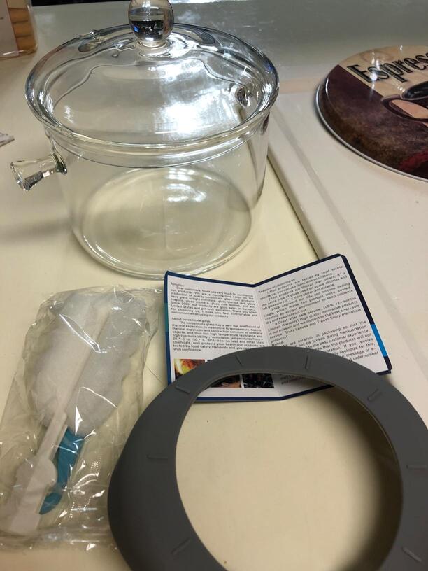 Glass Saucepan with Cover 1.5L