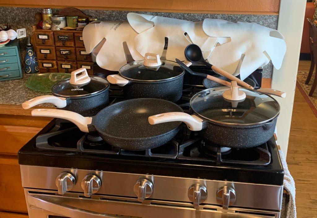 CAROTE 14Pcs Non-Stick Cookware Set