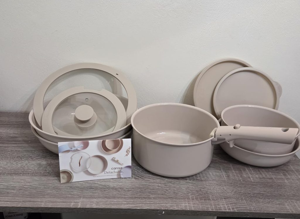 CAROTE 15PCS Ceramic Cookware Sets