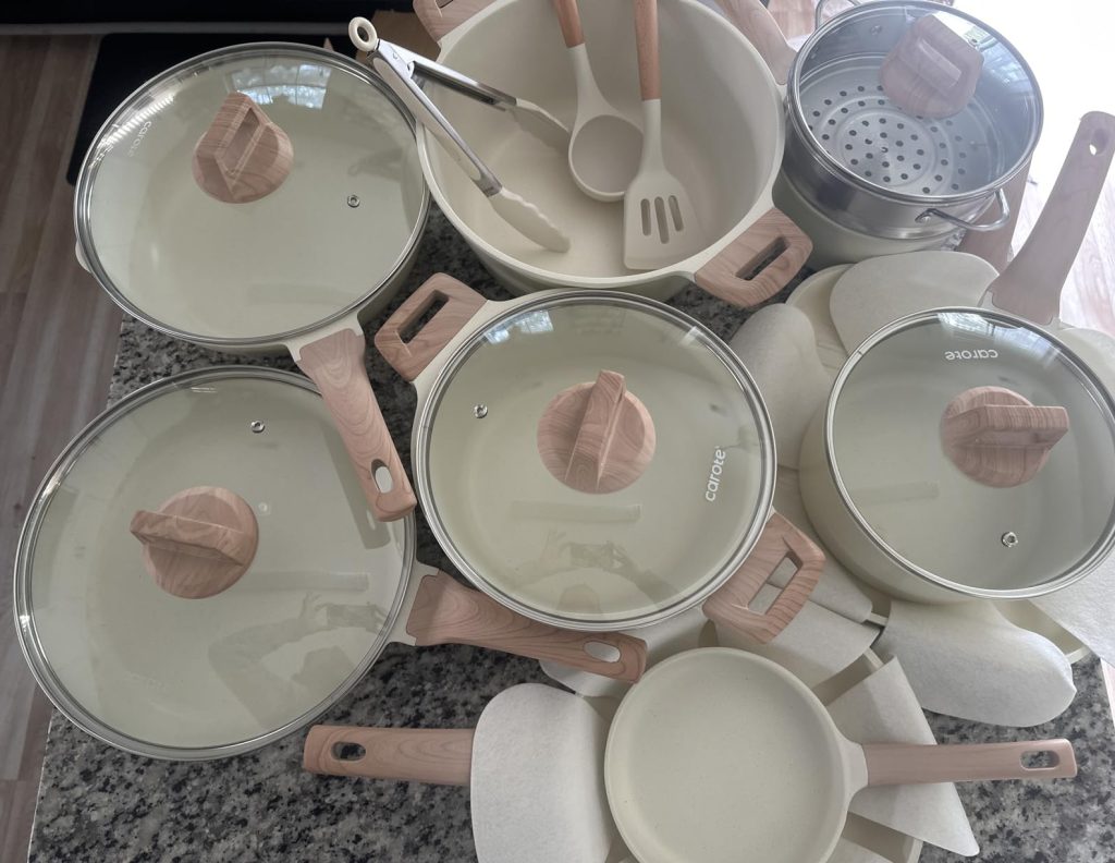 CAROTE 21Pcs Ceramic Cookware