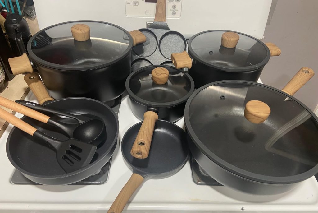 CAROTE Nonstick Cookware Sets Titanium
