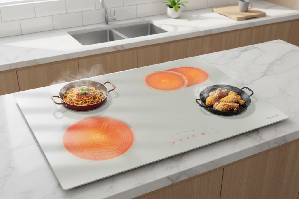 Cooksir 30 Inch Creamy White 4 Burner