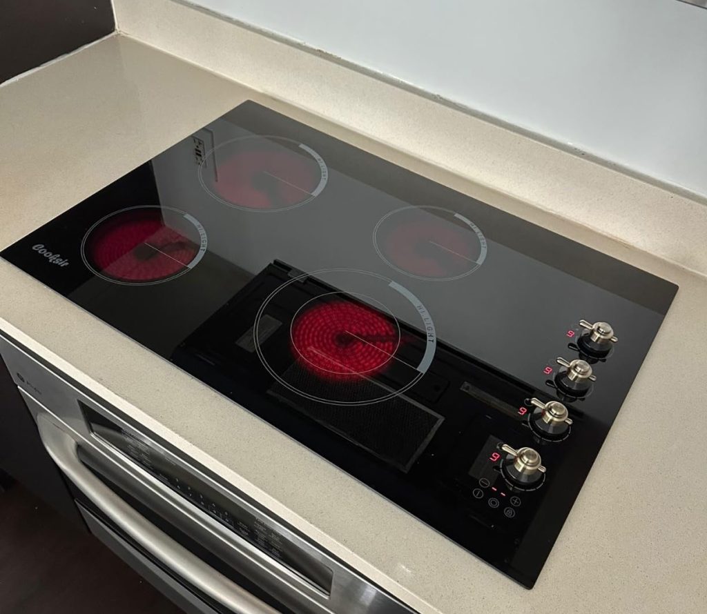 Cooksir 30 Inch White 4 Burner Cooktop