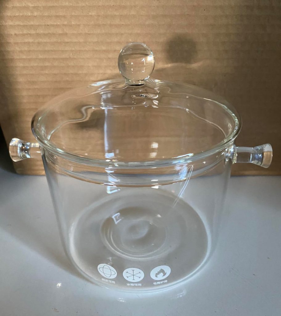 Glass Cooking Pot with Lid 2L