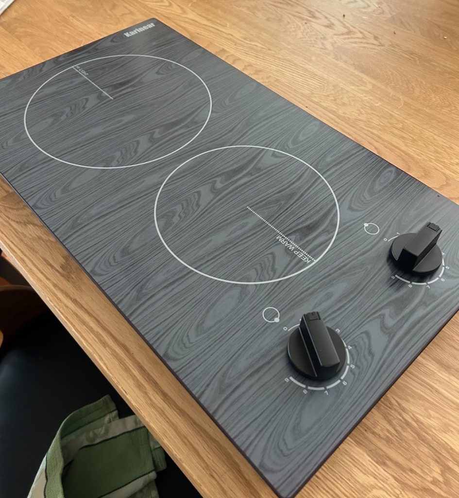 Karinear Electric Cooktop 24 Inch Woodgrain