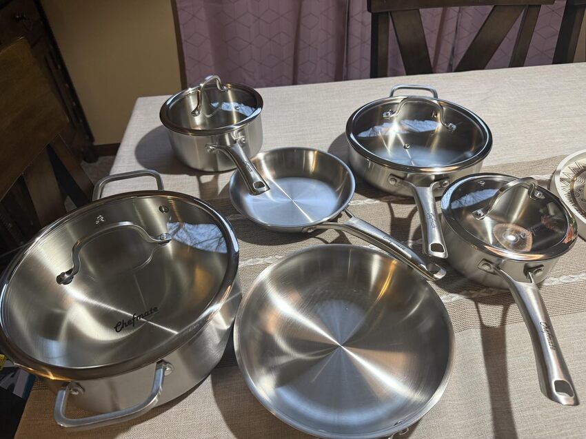 10 Pcs Stainless Steel Cookware Set