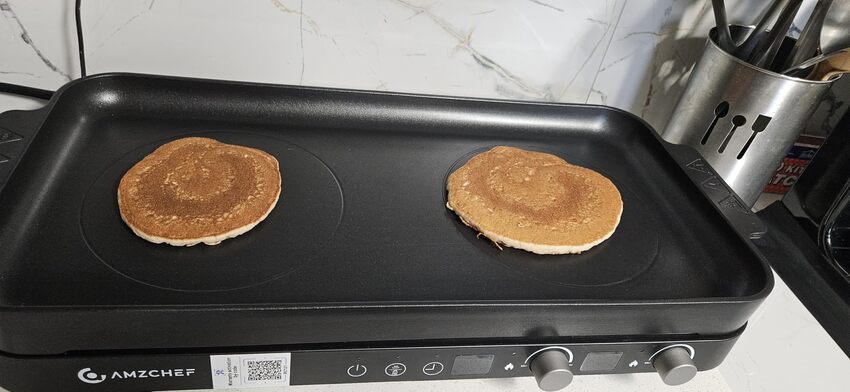 AMZCHEF Double Induction w/Griddle Pan