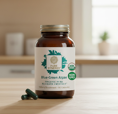 PURE SYNERGY Blue-Green Algae | 90 Capsules | USDA Organic | Non-GMO | Sourced from Upper Klamath Lake Oregon