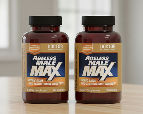 New Vitality Ageless Male Max Total Testosterone Booster Supplement for Men, 120 Caplets