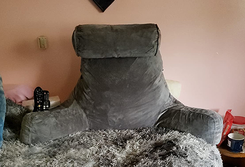 Husband Pillow XXL Dark Grey Backrest with Arms