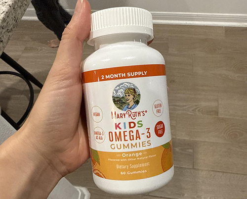 MaryRuth Organics Nutritional Supplement Vegan Omega 3 Gummy for Kids 2+