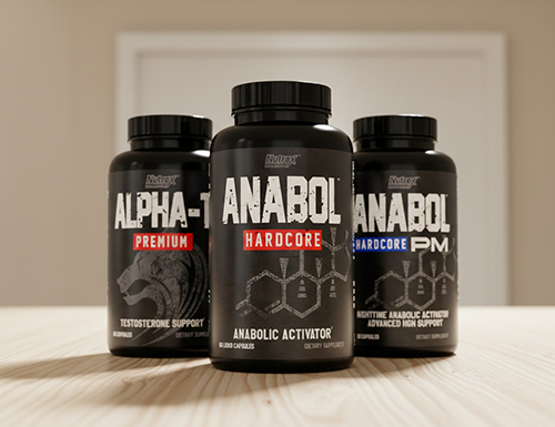 Nutrex Research Anabol Hardcore, Anabol PM and Alpha-T Muscle Building Bundle