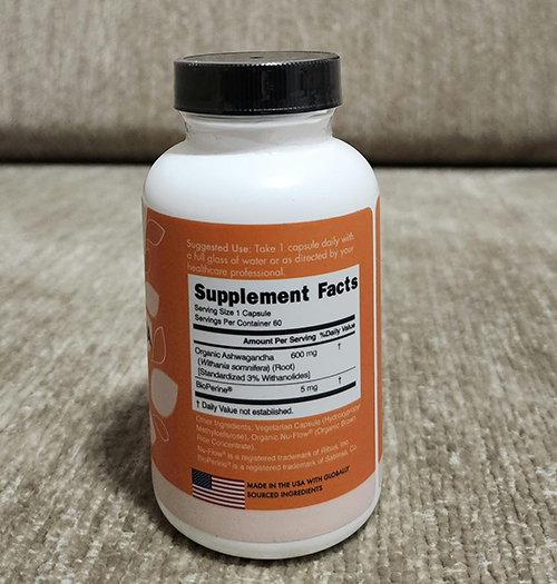 Alevit Nutrition Organic Ashwagandha 600mg