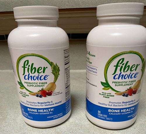 Fiber Choice Bone Health Daily Prebiotic Fiber Chewable Tablets with Calcium & Vitamin D