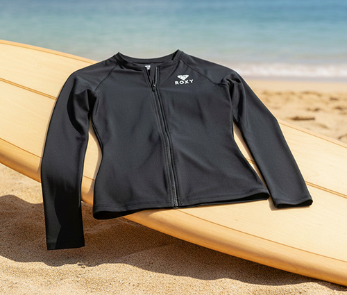 Roxy Women’s Essentials Long Sleeve Zip-Up Rashguard Medium Anthracite 21