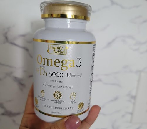 SIGNIFY NATURE Omega 3 Fish Oil Supplements + Vitamin D3 5000 IU