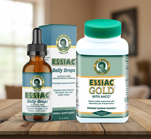 Essiac Power Bundle Tea Daily Drops Gold w/AHCC Mushroom Extract! | Boost Immune System