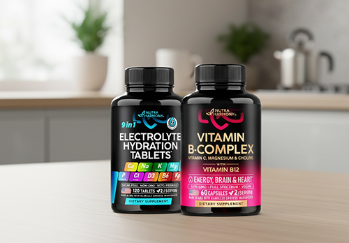 NUTRAHARMONY Potent Hydration & Energy, Brain and Heart Supplements